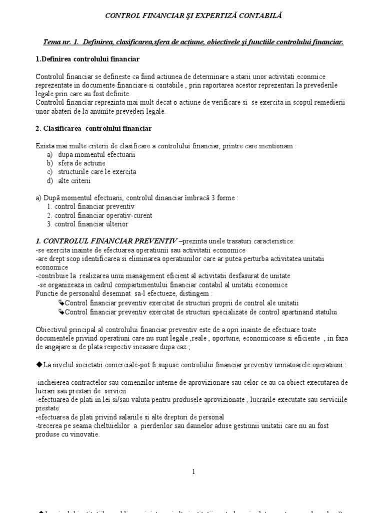 Control Financiar Si Expertiza Contabila | PDF