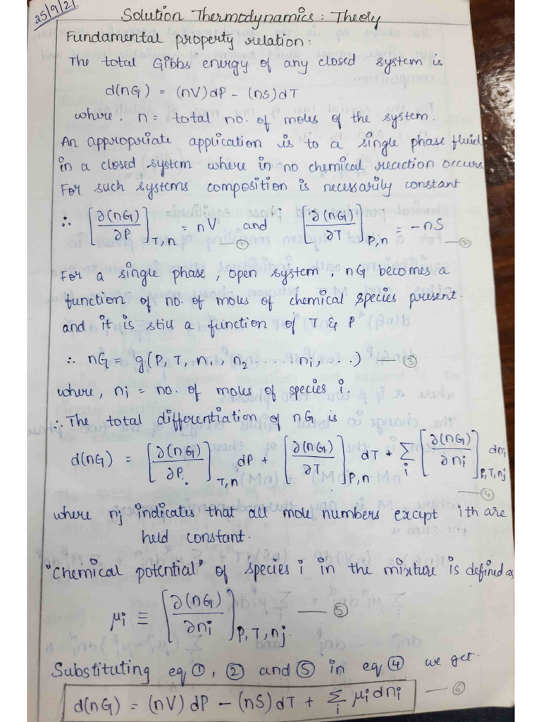 Solution Thermodynamics Pdf