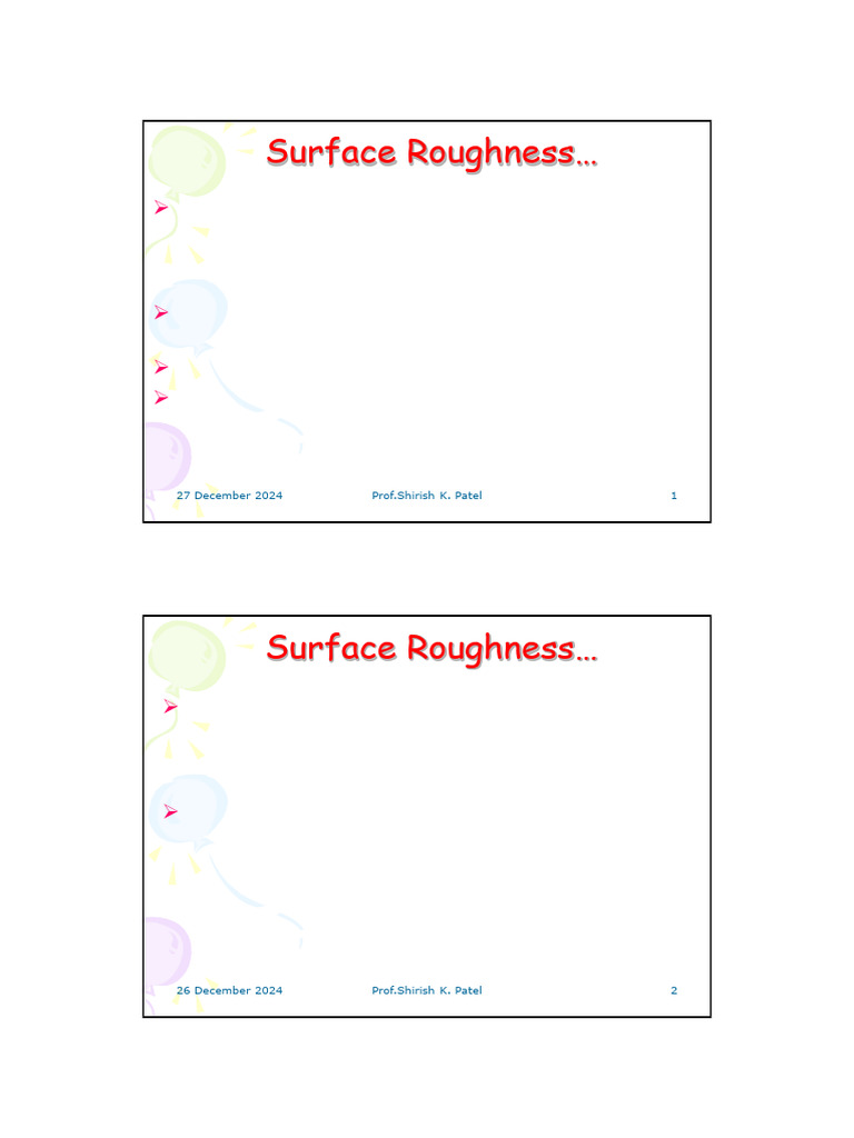 Understanding Surface Roughness Measurements | PDF | Mean | Surface ...