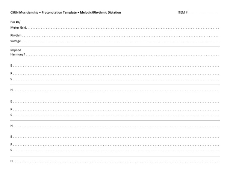 Protonotation Template - Melodies v02 | PDF | Poetics | Performing Arts