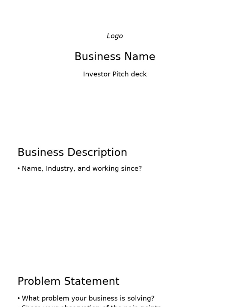 business Pitch Template | PDF | Marketing | Marketing Strategy