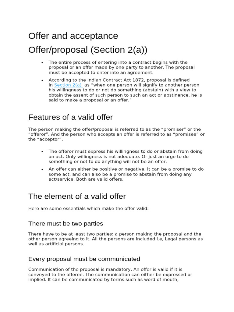 Indian Contract Act 1872 | PDF | Offer And Acceptance | Consideration