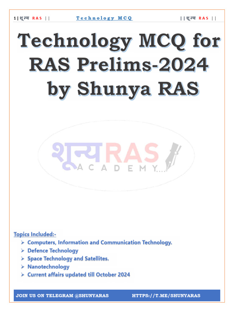 RAS Prilims Science Part 2 (Technology) | PDF