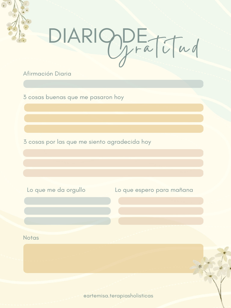 Diario de Gratitud y Afirmaciones Diarias | PDF