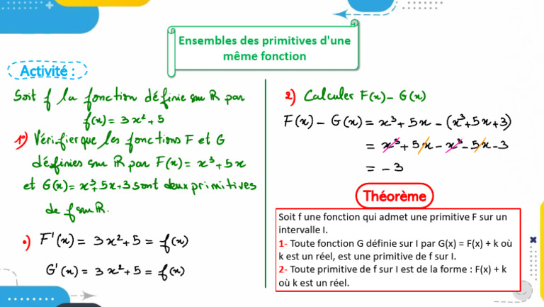Primitives des fonctions et théorèmes | PDF