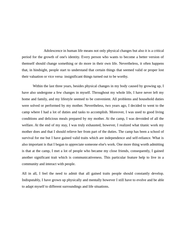 Growth and Identity in Adolescence | PDF