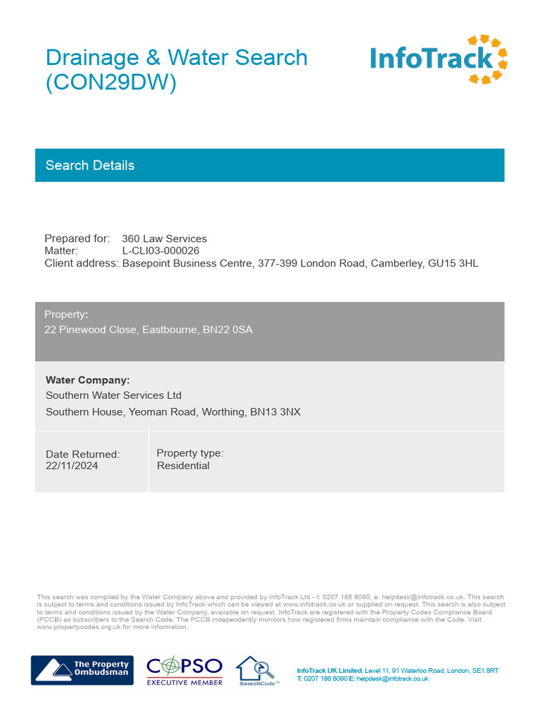 Lot - 30A - L-CLI03-000026 - CON29DW | PDF | Sanitary Sewer ...