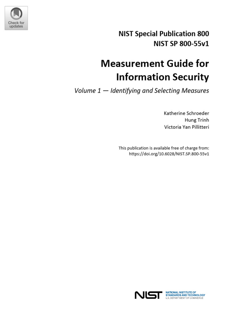 NIST SP 800-55v1 Measurement Guide | PDF | Level Of Measurement ...