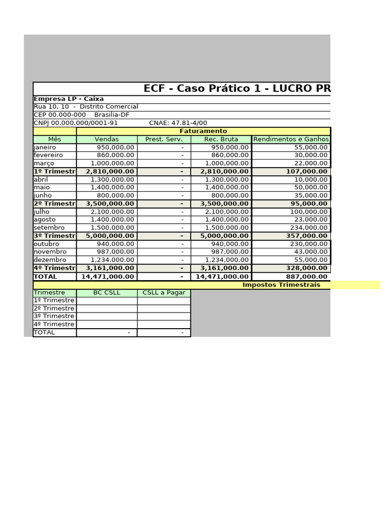 ECF: Lucro Presumido e Impostos | PDF | Imposto de Renda | Finanças ...