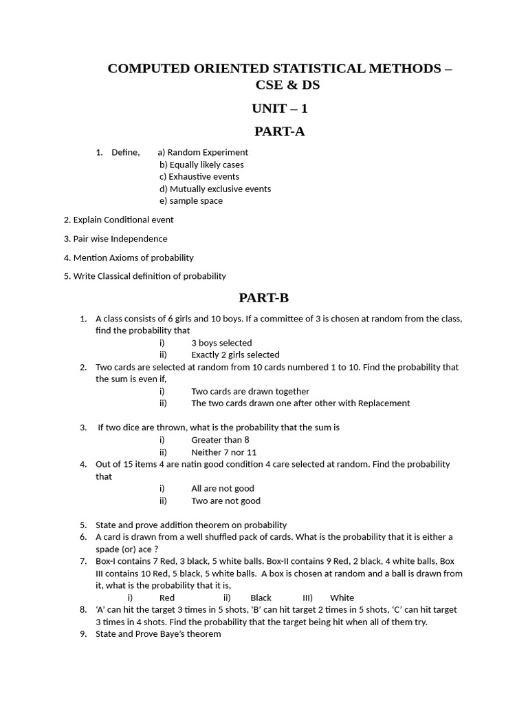 Statistical Methods: Probability & Distributions | PDF | Probability ...