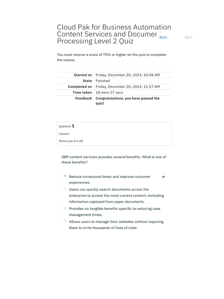 Cloud Pak For Business Automation Content Services and Document