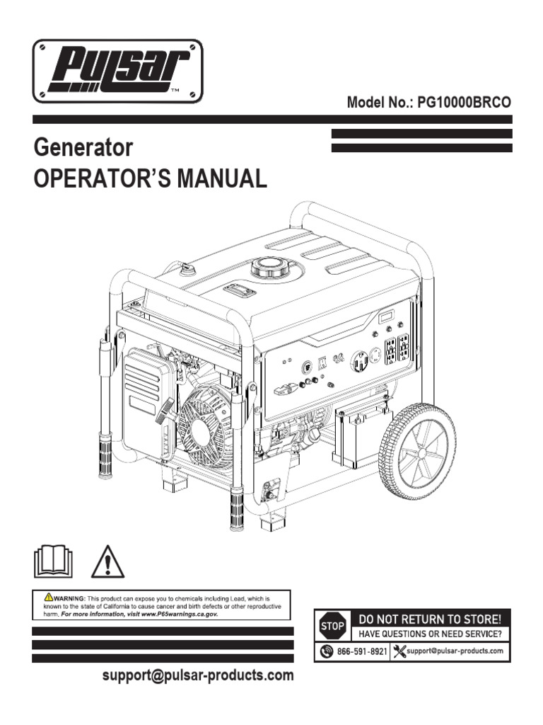PG10000BRCO Generator Operator's Manual | PDF | Mains Electricity ...