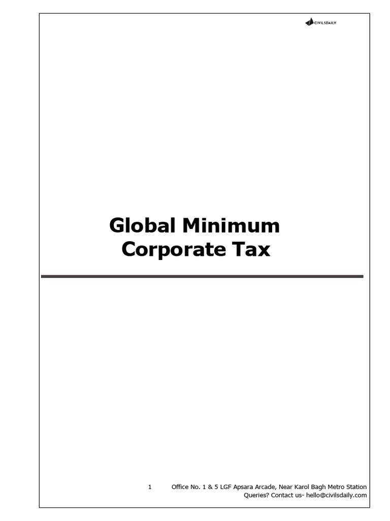 Global Minimum Corporate Tax | PDF | Taxes | Corporate Tax
