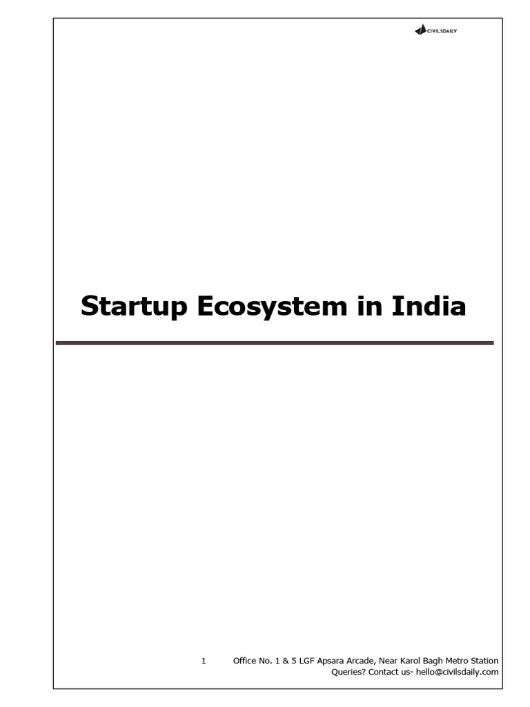 Overview of India's Startup Ecosystem | PDF | Startup Company | Small ...