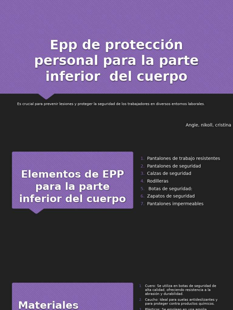 EPP para Protección Inferior del Cuerpo | PDF | Bota | Soldadura