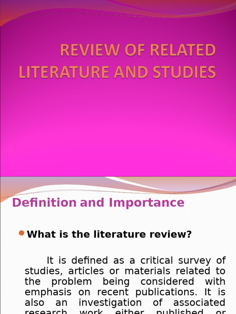 Importance of Literature Review in Research | PDF | Thesis | Science