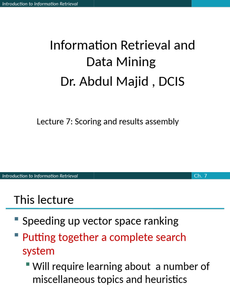 Advanced IR Scoring Techniques | PDF