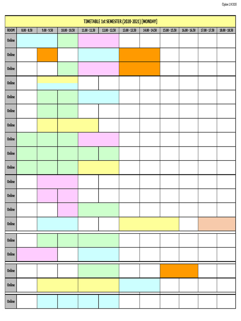 2020-2021 Music Program Timetable | PDF | Performing Arts | Entertainment