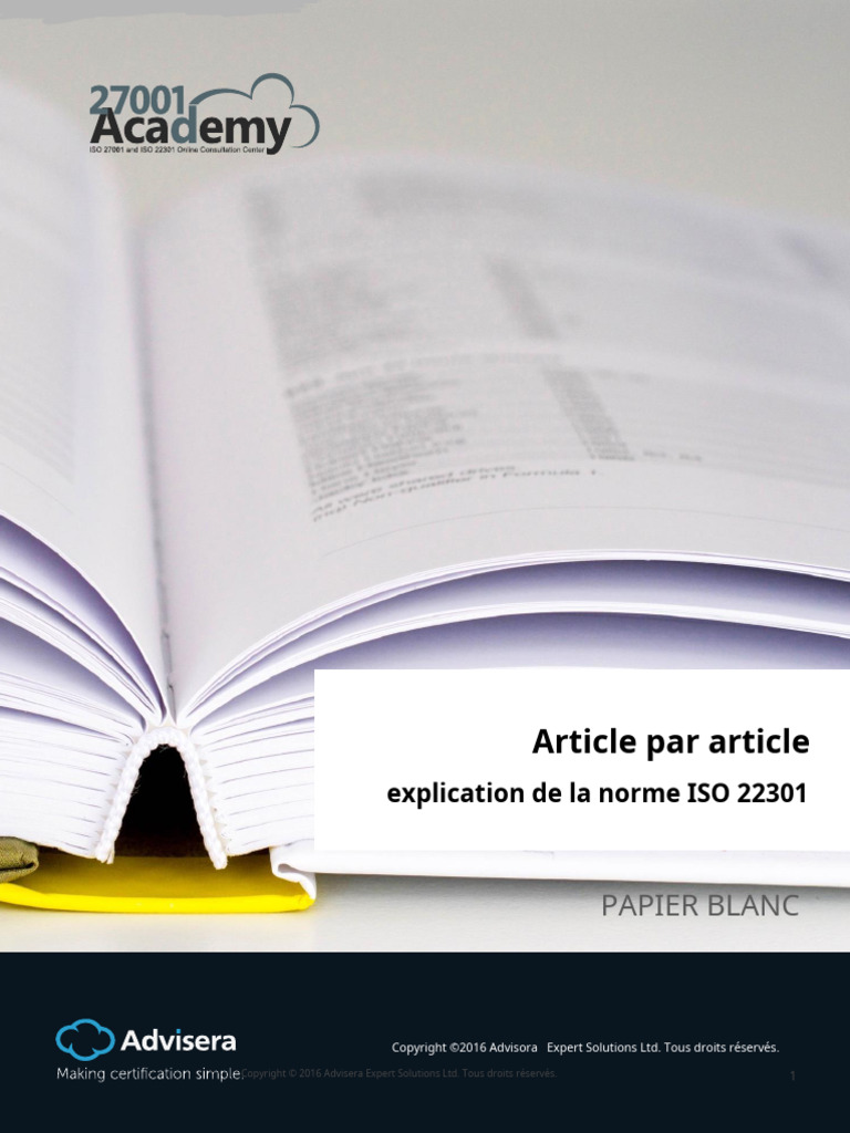 Clause by Clause Explanation of ISO 22301 FR | PDF | Audit | Risque