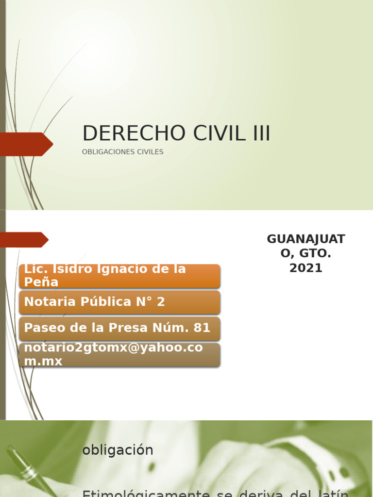 Curso Obligaciones Derecho Civil III 2020 | PDF | Intención (Derecho ...