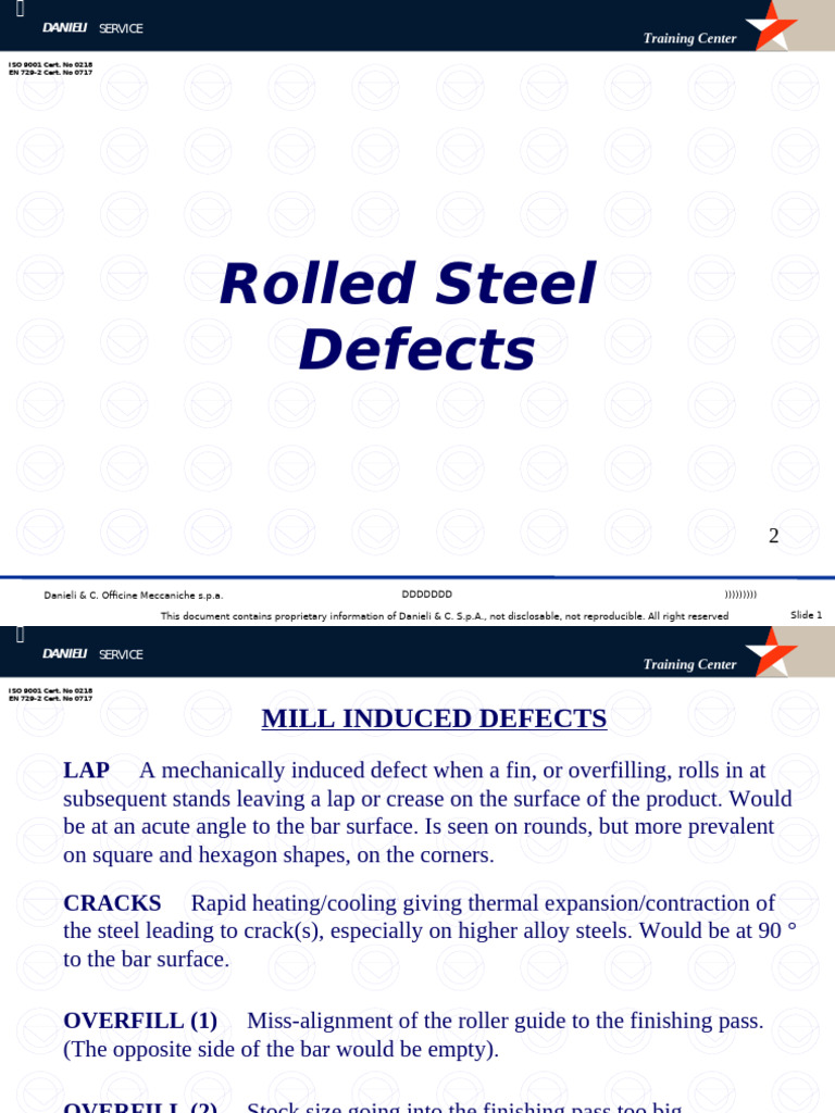 Rolled Steel Defects Overview | PDF | Steel | Thermal Expansion