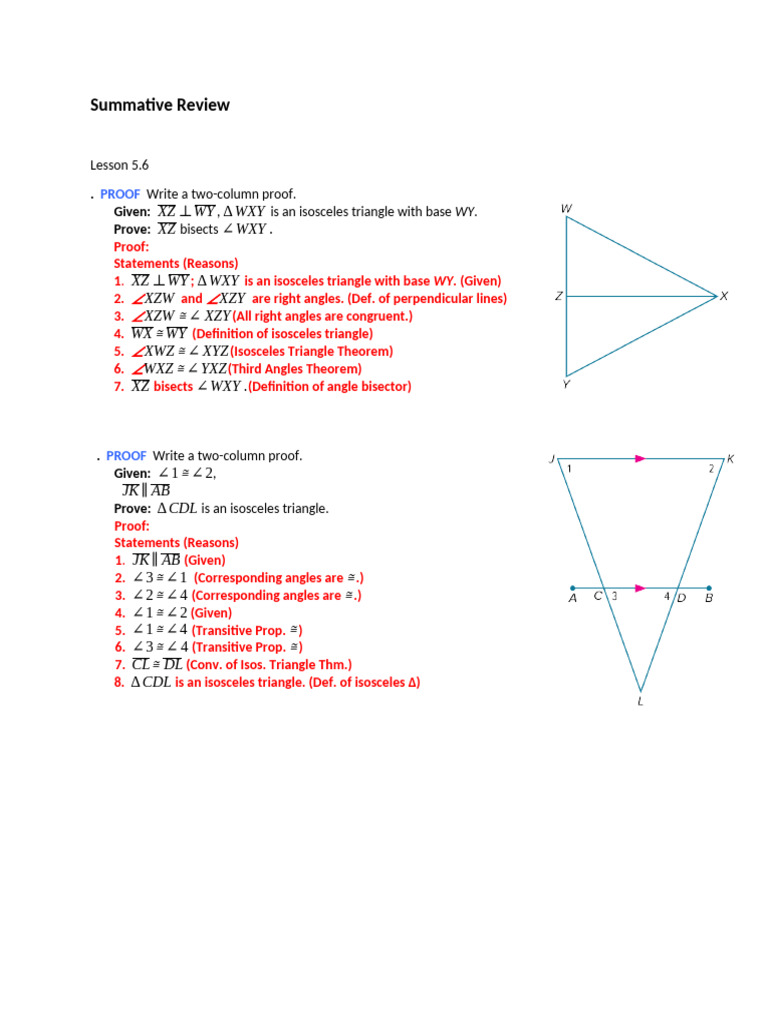Summative Review (1) (1) | PDF | Triangle | Classical Geometry