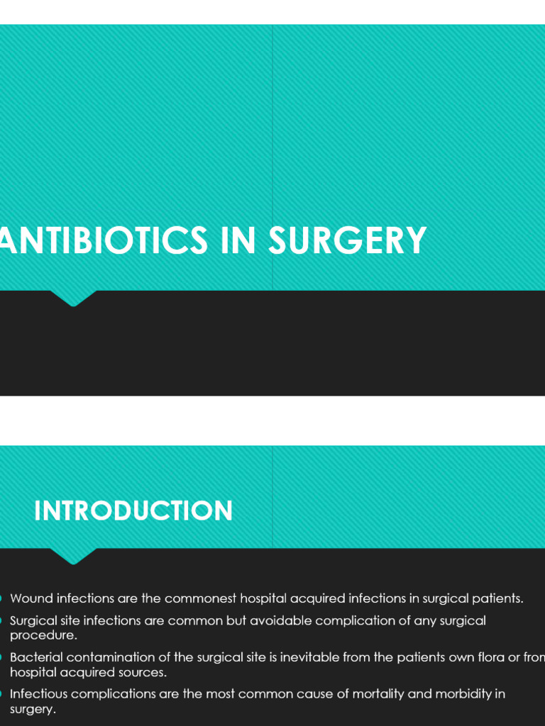 Antibiotic Prophylaxis in Surgery | PDF | Antimicrobial Resistance ...