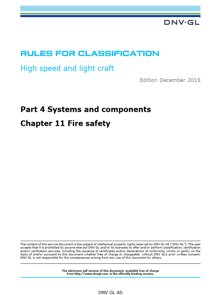 DNVGL RU HSLC Pt4Ch11Chapter 11 Fire Safety | PDF | Pipe (Fluid ...