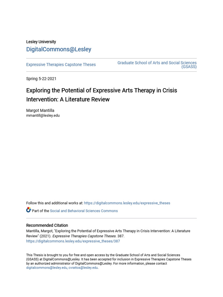 Exploring The Potential of Expressive Arts Therapy in Crisis