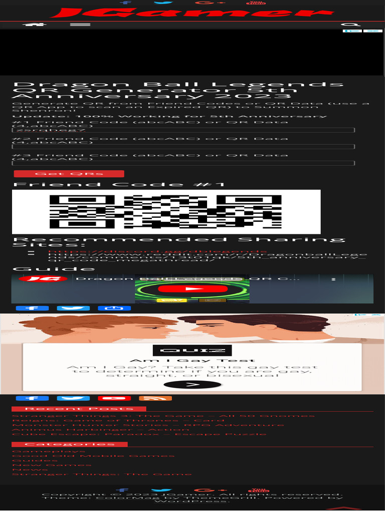 Dragon Ball Legends QR Generator 5th Anniversary 2023 - JGamer | PDF