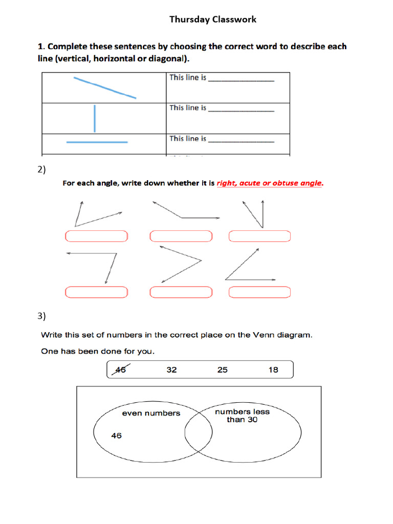Thursday Classwork | PDF