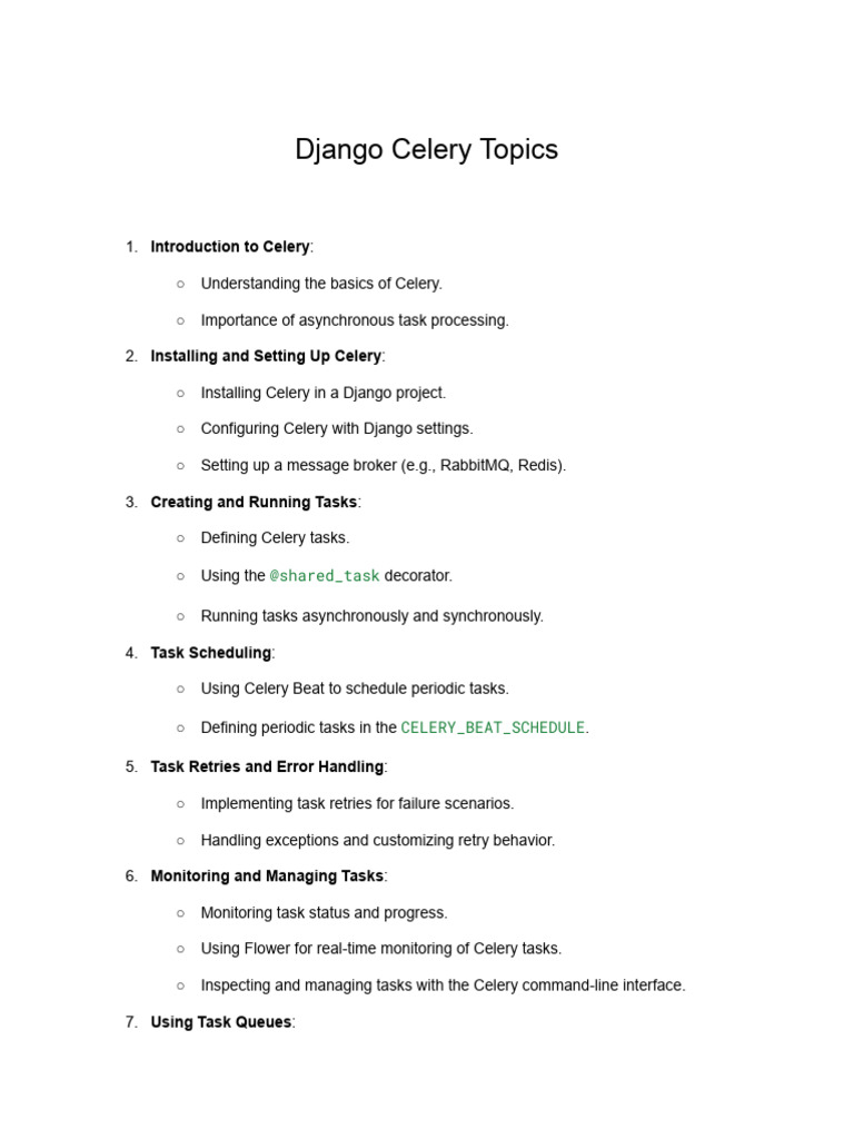 Django Celery Topics | PDF | Computing | Computer Engineering