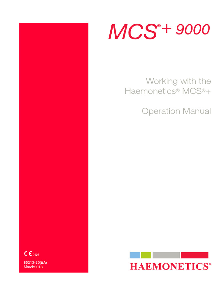 MCS+9000 85213-30 (Ba) | PDF | Blood Plasma