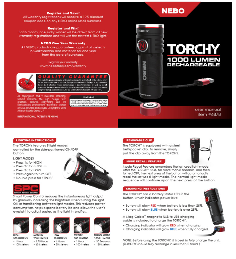 manual for nebo flashlight Nebo Torchy