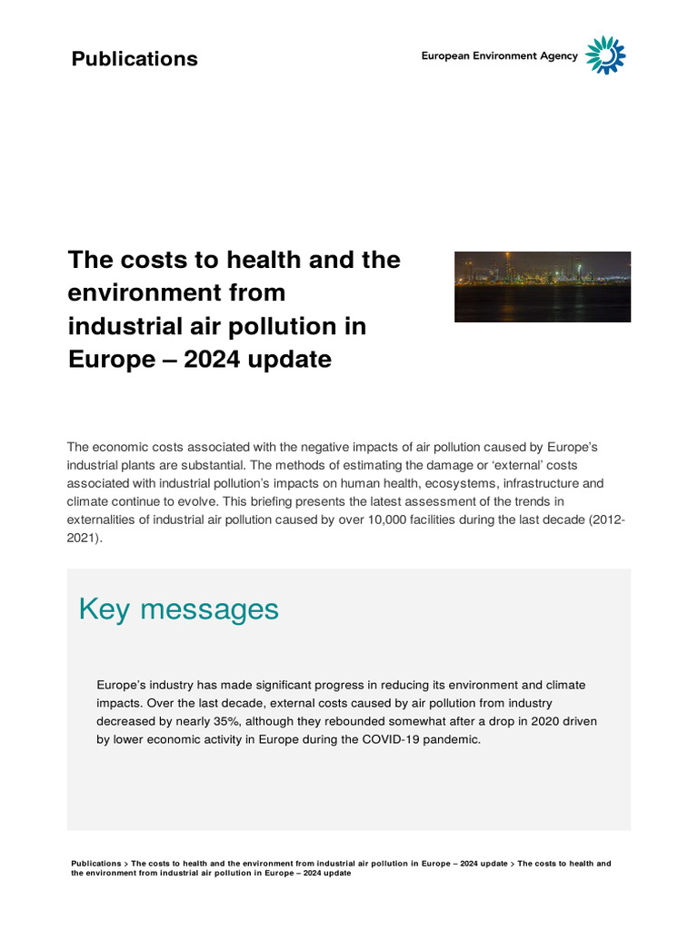 Industrial Air Pollution Costs in Europe 2024 | PDF | Air Pollution ...