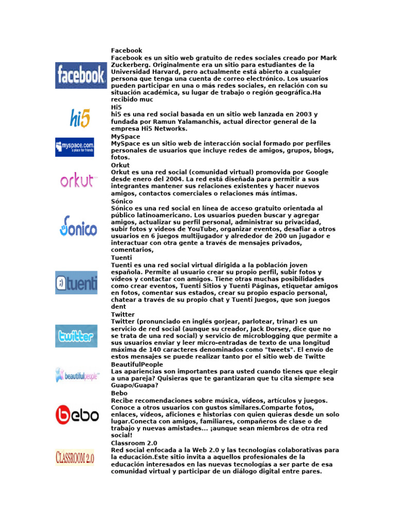 Redes Sociales | PDF | Servicio de redes sociales | Facebook
