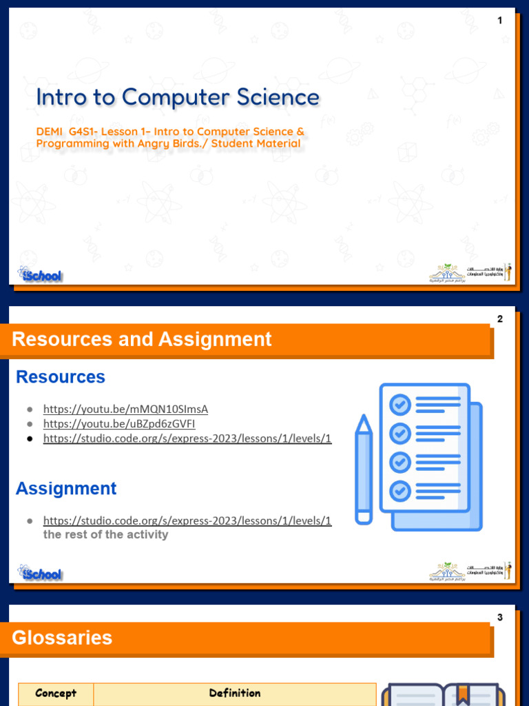 Student Material DEMI G4S1 - Lesson 1 - Intro To Computer Science ...