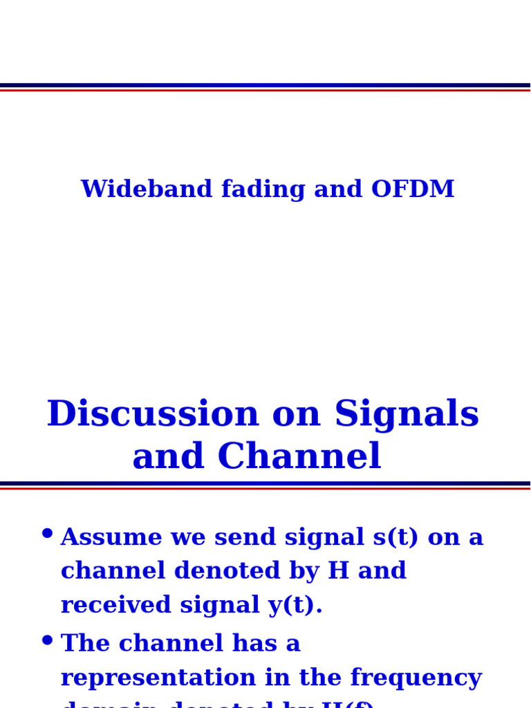 Topic 1 - OFDM | PDF | Orthogonal Frequency Division Multiplexing ...