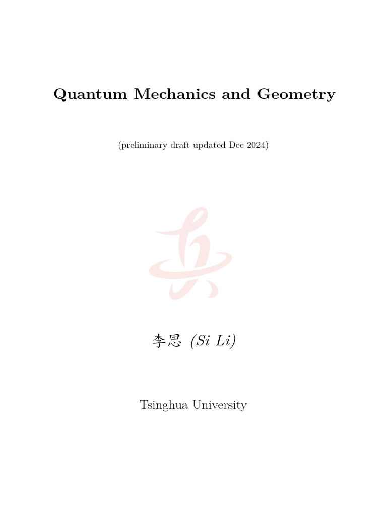 Quantum Mechanics Principles and Geometry | PDF | Quantum Mechanics ...