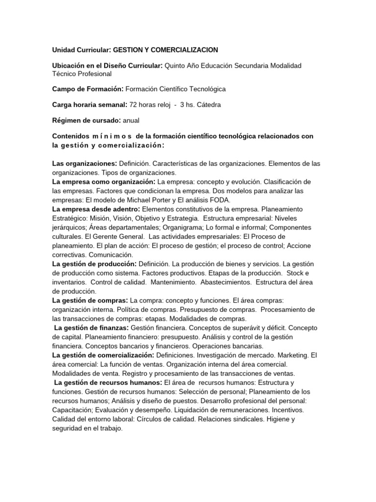 Contenidos de Gestion y Comercializacion Inud | PDF | Business ...