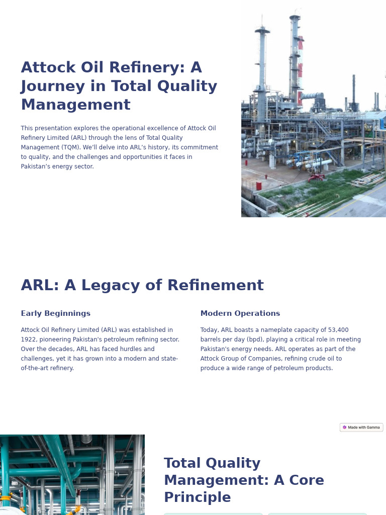 Attock Oil Refinery A Journey in Total Quality Management | PDF | Oil ...