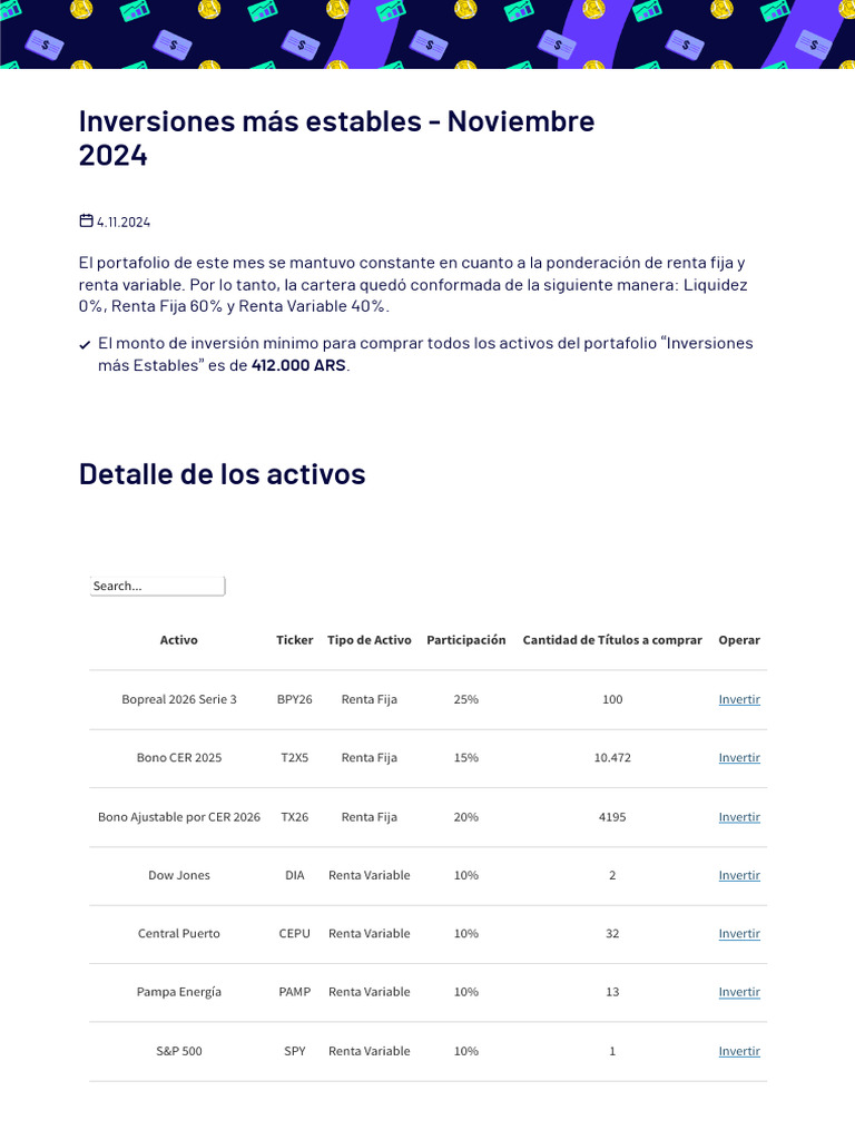 Inversiones Más Estables - Noviembre 2024 _ IOL Invertironline | PDF ...