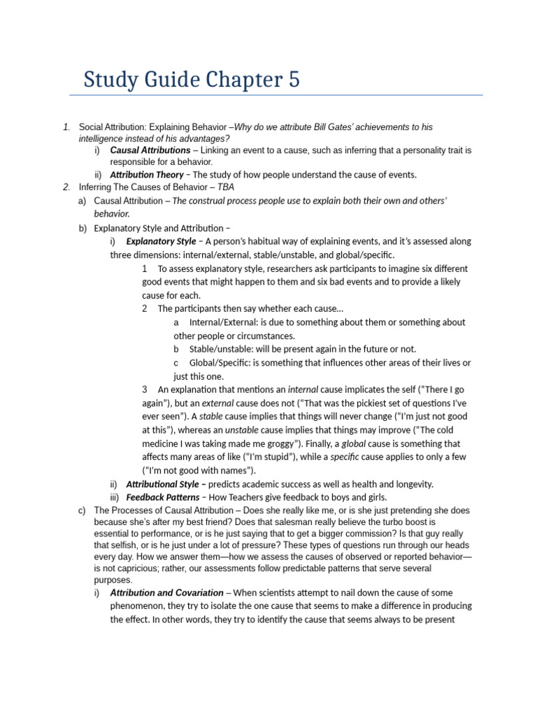 Understanding Causal Attribution and Emotion | PDF | Attitude ...