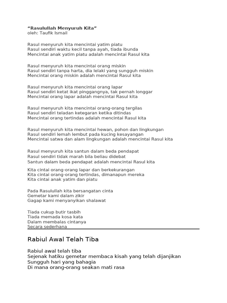 Puisi Cinta Rasul dan Maulid Nabi | PDF