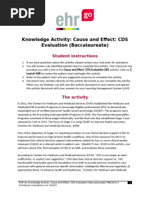 Cause and Effect CDS Evaluation (Baccalaureate) HBK1014.2