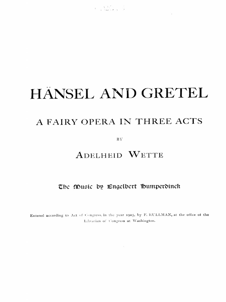 Text | PDF | Hansel And Gretel (Opera) | Hansel And Gretel
