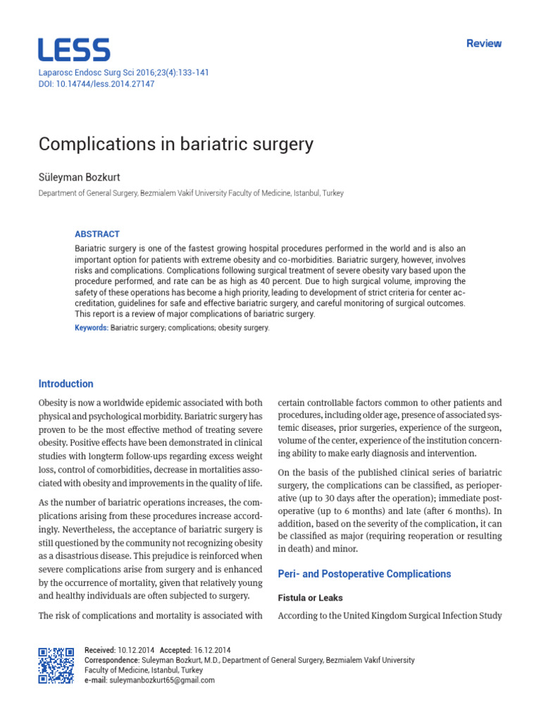 Less 23 4 133 141 | PDF | Bariatric Surgery | Surgery