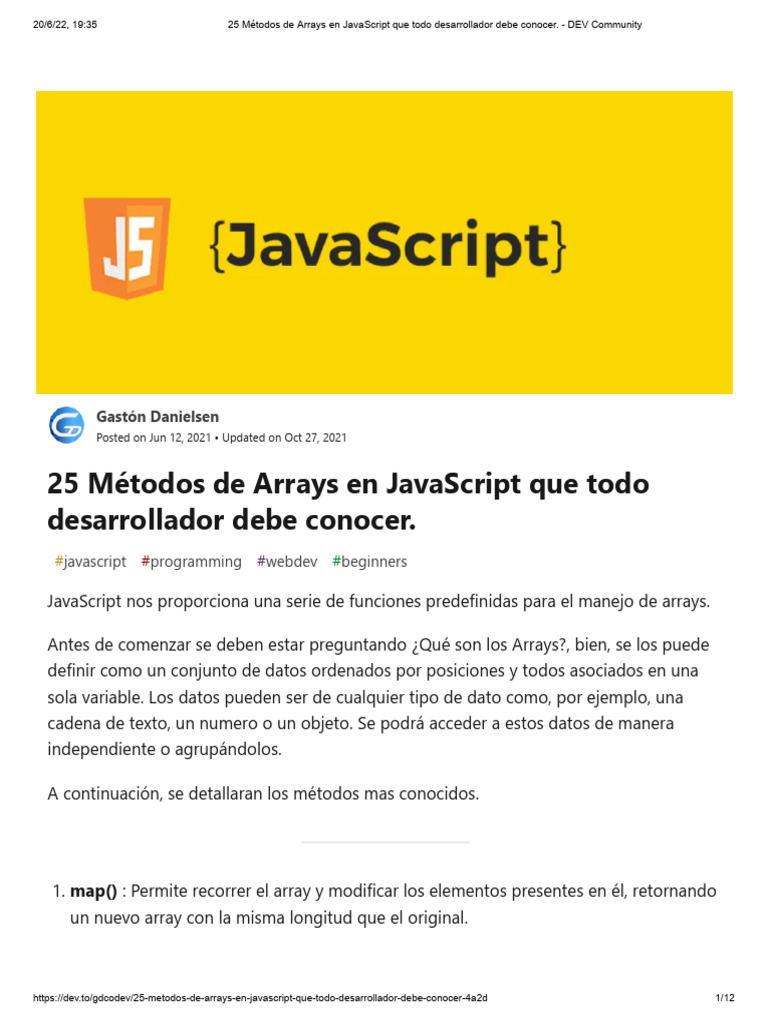 25 M_todos de Arrays en JavaScript Que Todo Desarrollador Debe Conocer ...