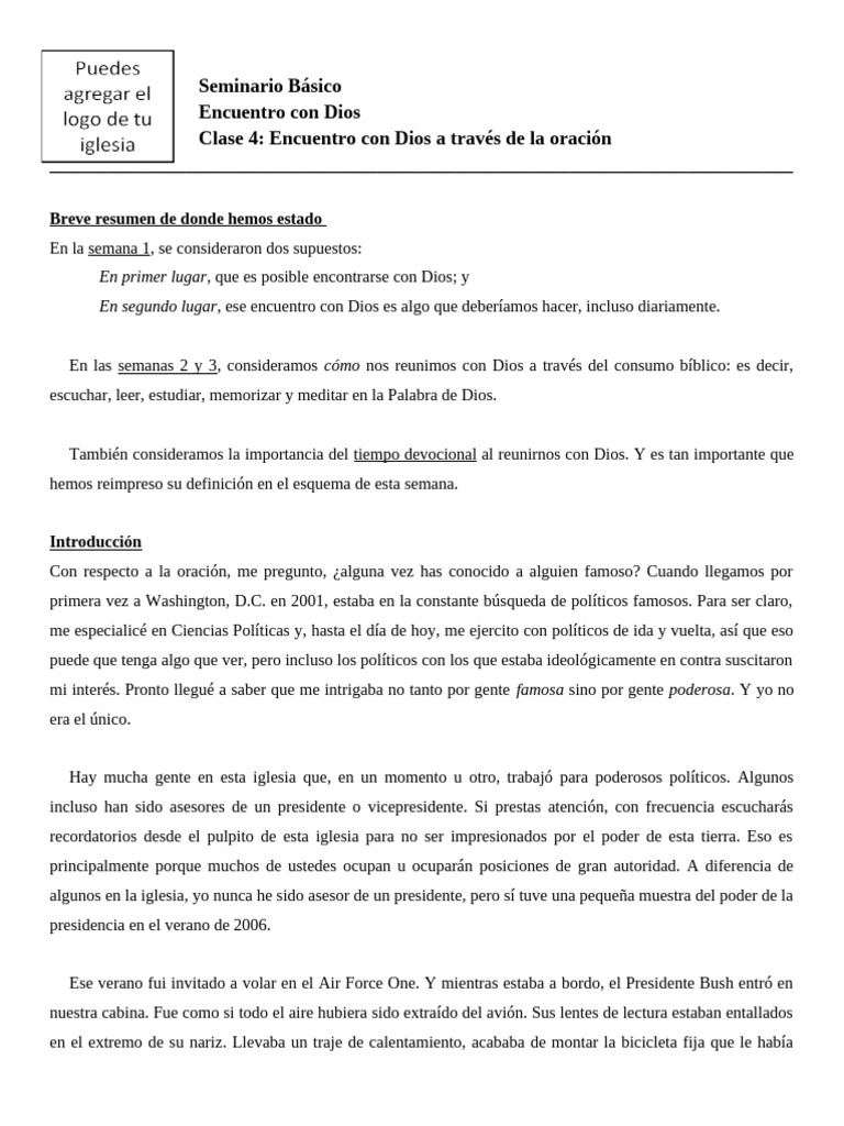 Oración: Encuentro con Dios y Su Poder | PDF | Oración | Cristo (título)