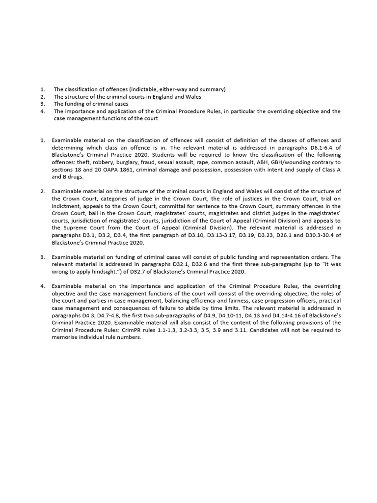 Bar Training Criminal Litigation Syllabus 1 To 4 | PDF | Bail | Arrest